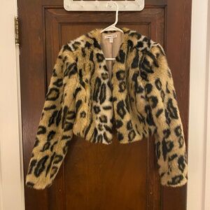 Women’s Vegan/Faux Fur Leopard Jacket